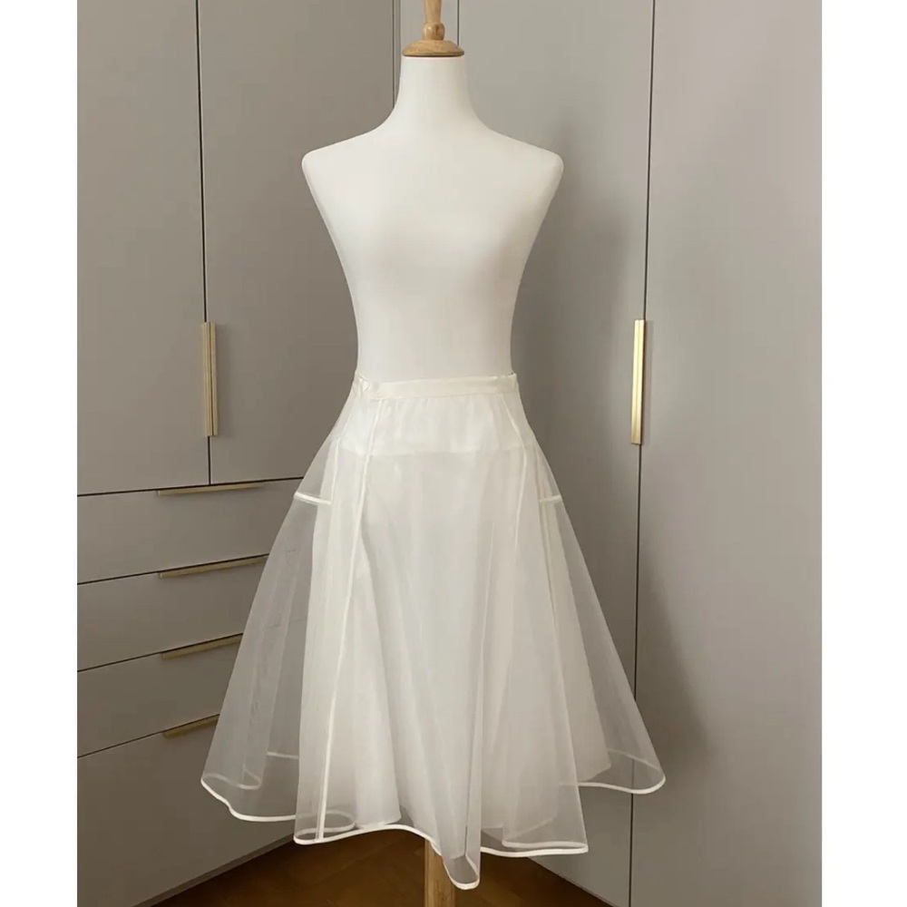 Sportmax White Lined Longline Skirt Size 4